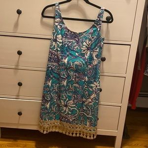 Lilly Pulitzer blue and fringe dress